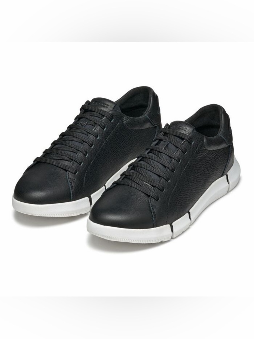 Geox Men's Adacter Black Leather Lace Up Casual Shoes Sneakers size 9